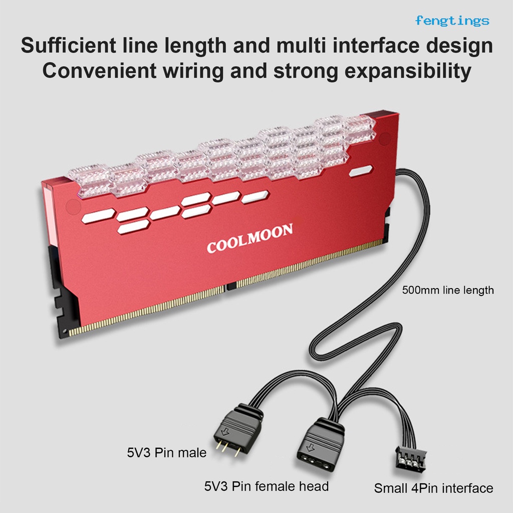 Quạt Tản Nhiệt Bộ Nhớ COOLMOON RA-2 RAM 5V ARGB Hiệu Ứng Ánh Sáng Rực Rỡ Cho Máy Tính