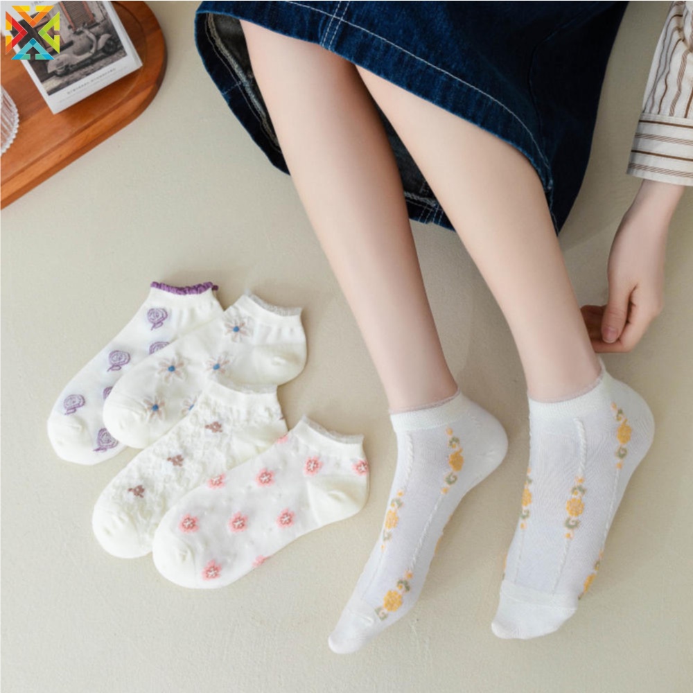 Set 6 Đôi Tất Ren Dễ Thương Cho Nữ