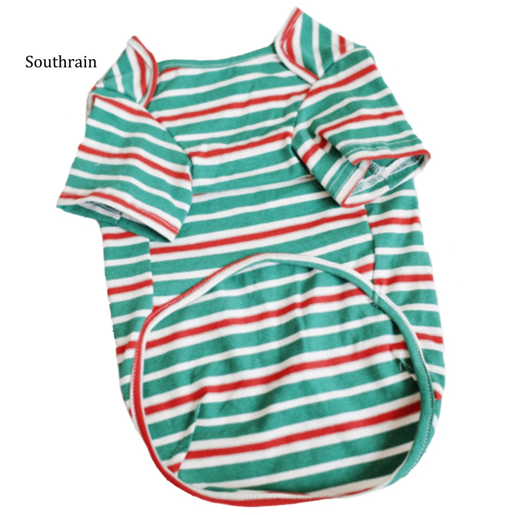 Áo Thun Mỏng Hai Lớp Co Giãn Họa Tiết Sọc Dành Cho Cún Cưng