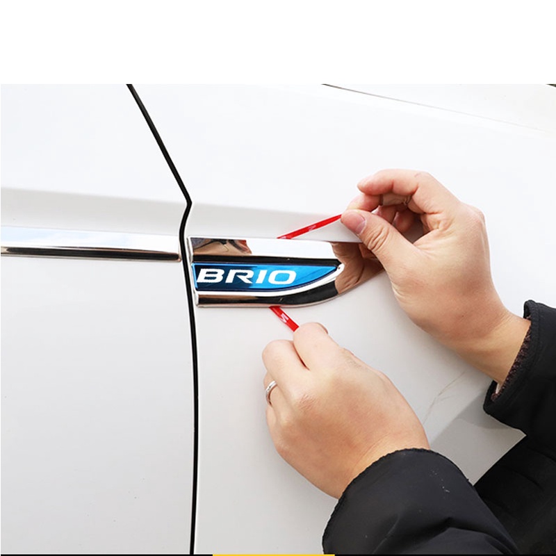 FENDER 1 Bộ Miếng Dán Logo Bằng Thép Không Gỉ Trang Trí Cửa Xe Hơi Honda Brio