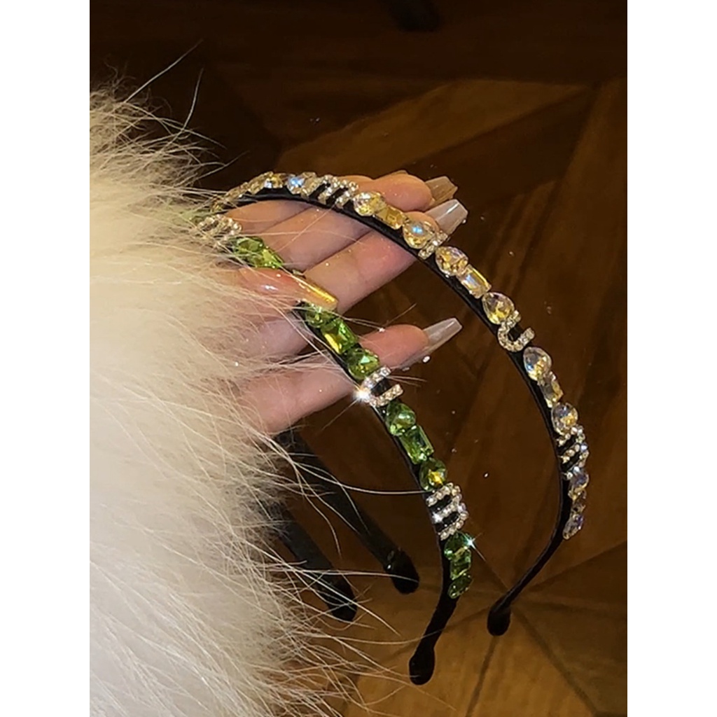 Băng Đô Cài Tóc Đính Đá Phong Cách Retro Cao Cấp Cho Nữ