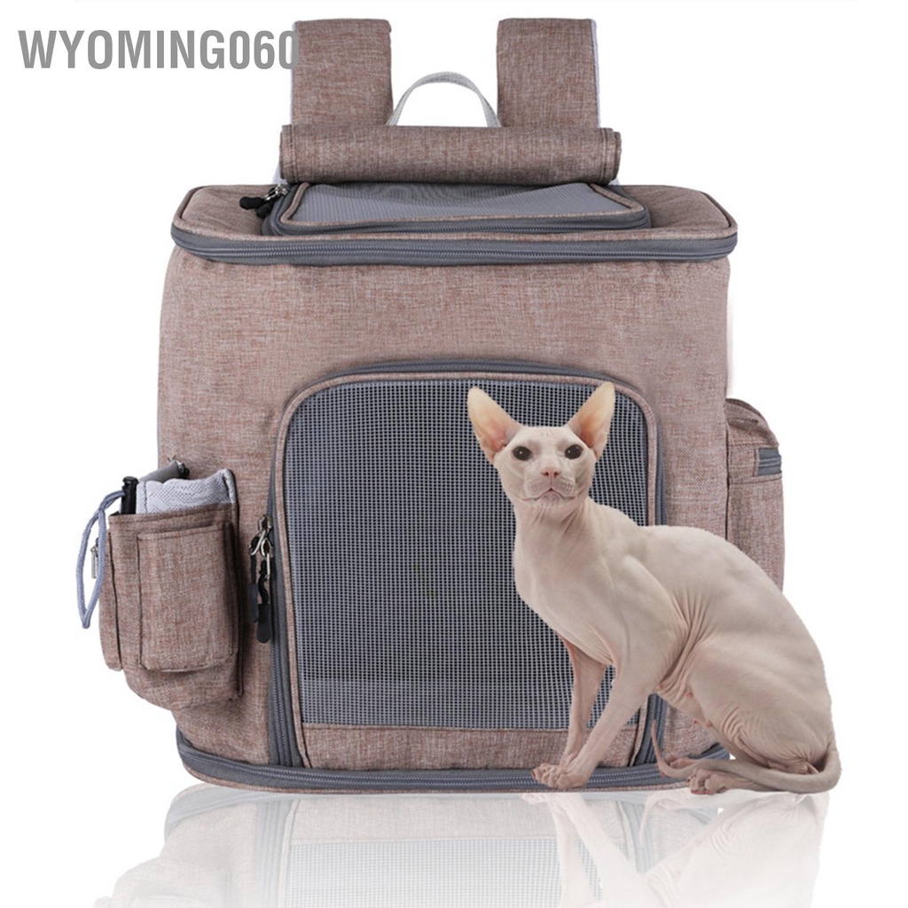 Wyoming060 Ba lô đựng thú cưng cỡ lớn Khóa kéo phía trước thoáng khí Mở Túi nhẹ cho chó con