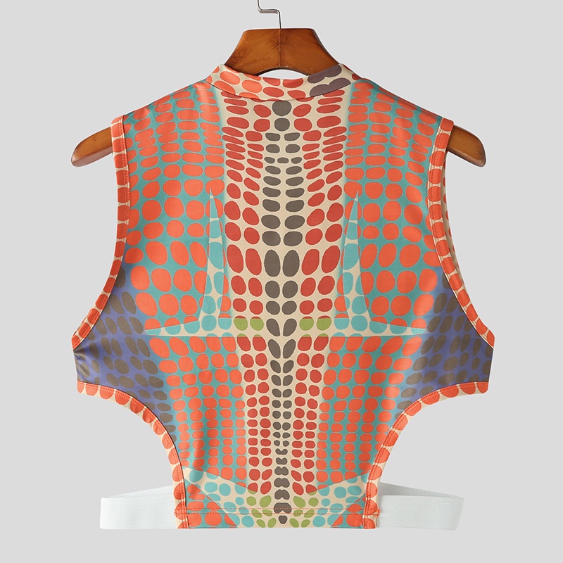 Áo ba lỗ INCERUN họa tiết chấm bi nhiều màu thời trang cho nam