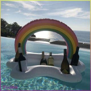 Summer Party Bucket Rainbow Cloud Cup Holder Inflatable Pool Float Beer Drinking Cooler Table Bar Tray Beach Swimming Ring [B/11]
