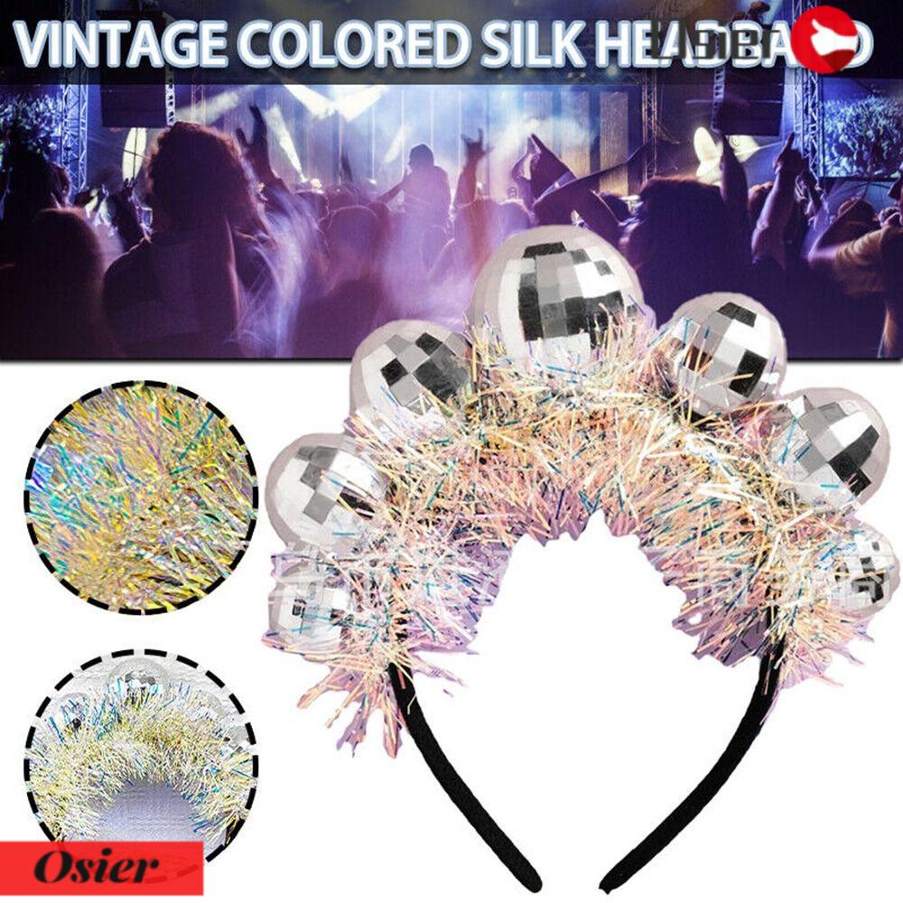 Osier1 Băng Đô Tráng Gương Dùng Hóa Trang Tiệc Disco Lấp Lánh