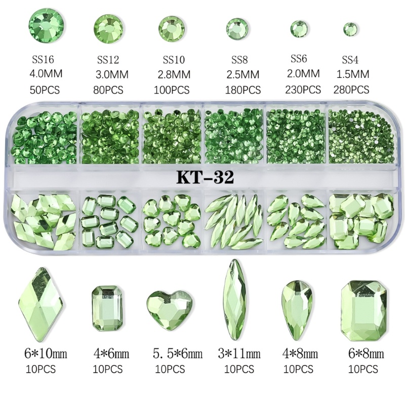 Đá Quý Nhiều Hình Dạng Đính Móng Tay Charms