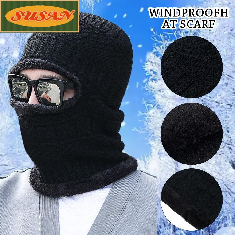 Mũ beanie Kiêm Khăn Choàng Cổ Giữ Ấm Mềm Mại Cho Nam Và Nữ