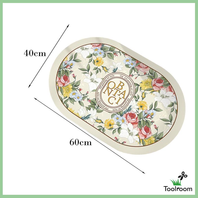 Thảm Chùi Chân Hình Oval Thấm Hút Nước Chống Trượt Cho Phòng Tắm