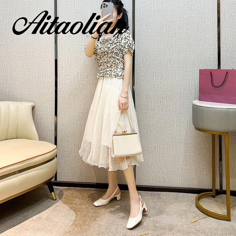 Xăng đan Cao Gót 6cm Da Mềm Mũi Nhọn Thời Trang Cho Nữ