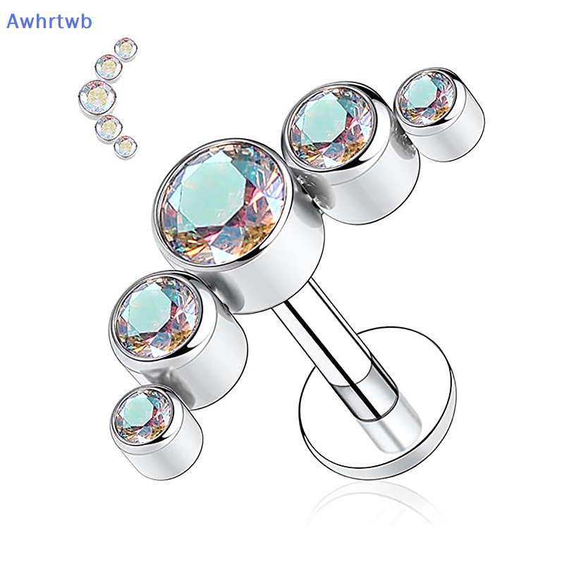 Awhrtwb Thời Trang Trang Sức Môi Kiểu Hình Trụ Bằng Thép Không Gỉ Phong Cách Đơn Giản Dễ Phối Đồ Mới