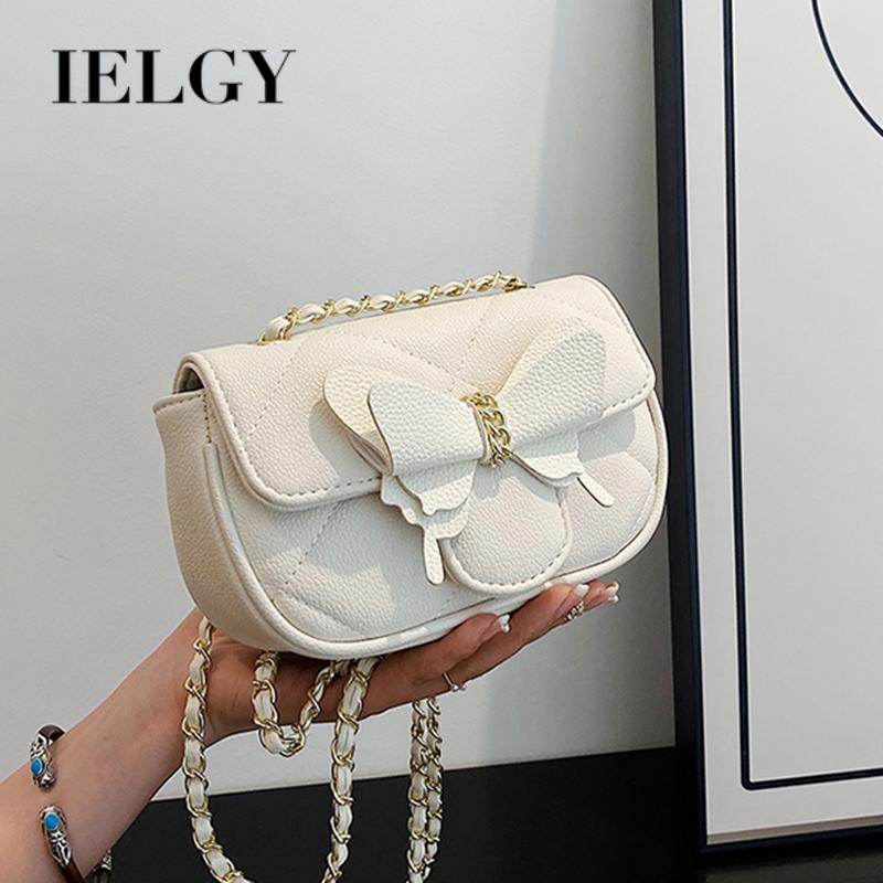 Túi Đeo Chéo Hình Vuông Cỡ Nhỏ Đính Nơ Phối Dây Đeo Sợi Xích Thời Trang Cho Nữ