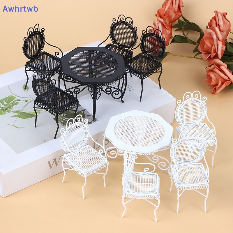 Set 5 Bàn Ăn Bằng Sắt Kiểu Châu Âu Trang Trí Nhà Búp Bê 1: 12 Mới