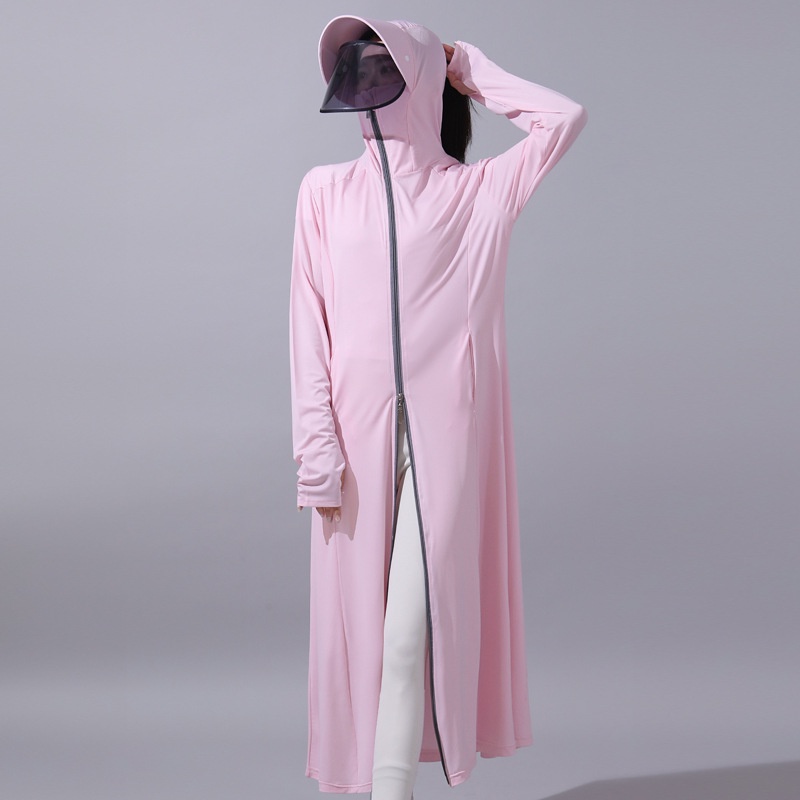 Áo Khoác Chống Nắng Tia UV Dáng Dài UPF 50 + Vải Lụa Lạnh Mỏng Thời Trang Mùa Hè Cho Nữ | BigBuy360 - bigbuy360.vn