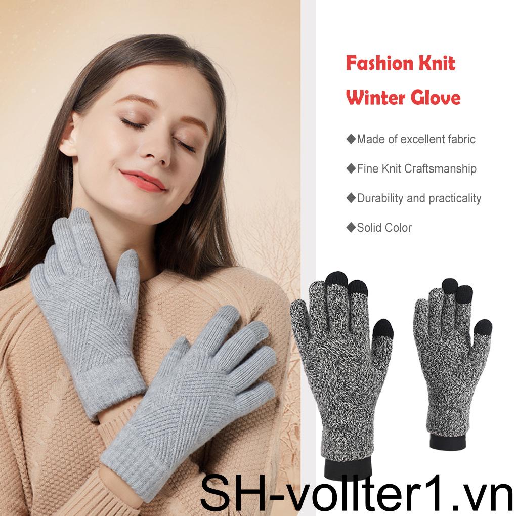 Găng Tay Giữ Ấm Cảm Ứng Màu Sắc Đơn Giản Dành Cho Người Lớn