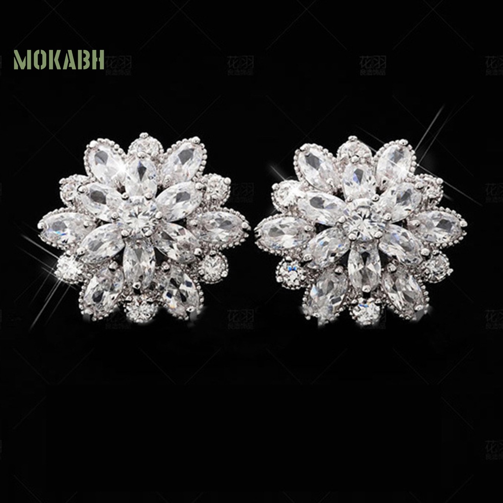1 Đôi Bông Tai Hoa Đính Đá Thời Trang Dành Cho Nữ