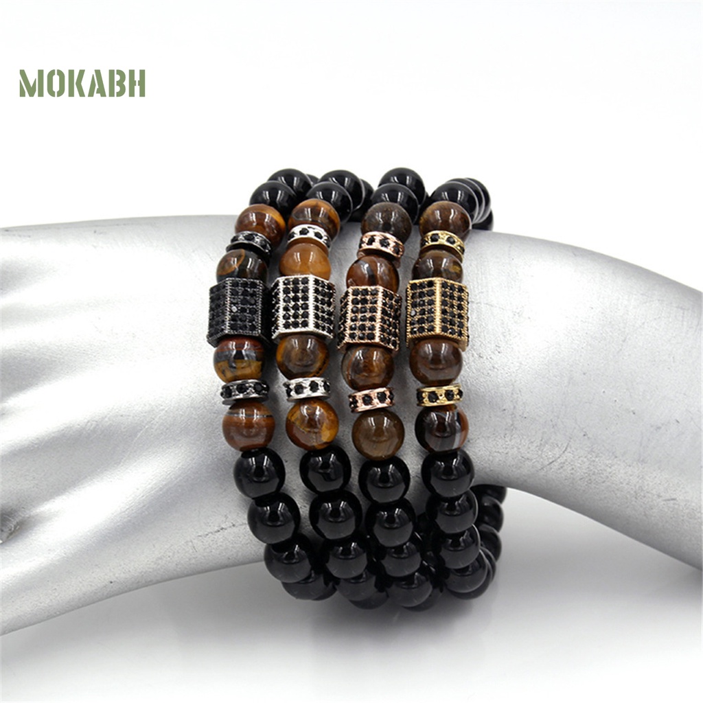 Vòng Tay Chuỗi Hạt Pha Lê Giả Phong Cách Vintage Thời Trang Cho Nam