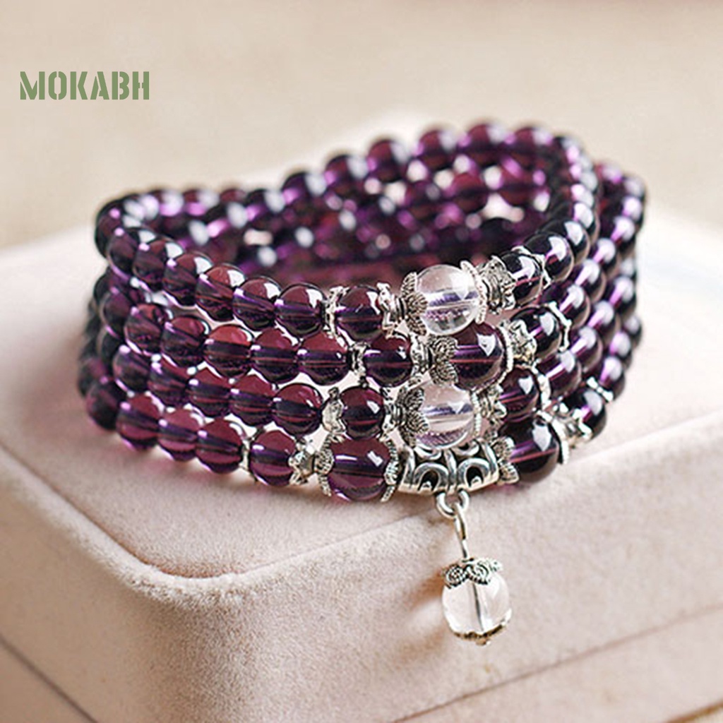 Vòng Tay Chuỗi Hạt Pha Lê Giả Trong Suốt Thời Trang Cho Nữ