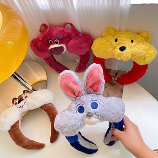 Băng Đô Cài Tóc Rửa Mặt Hình Nhân Vật Disney Thỏ Gấu Pooh / Thỏ Nhồi Bông Siêu Dễ Thương Cho Bé Gái