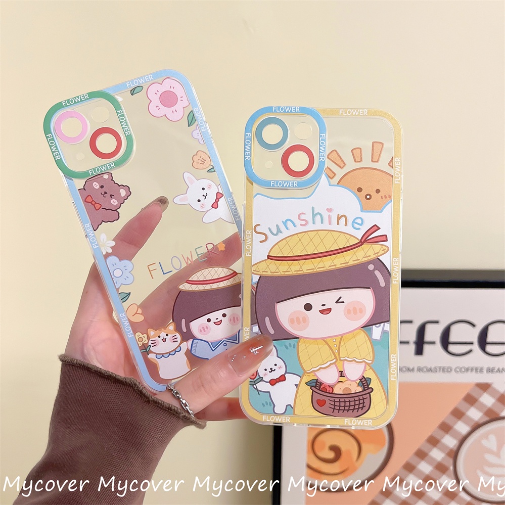 Ốp Điện Thoại Silicon Họa Tiết Hoạt Hình Cô Gái Dễ Thương Cho iPhone 11 12 13 14 Pro Max X Xr Xs 8 7 6 Plus SE 2020