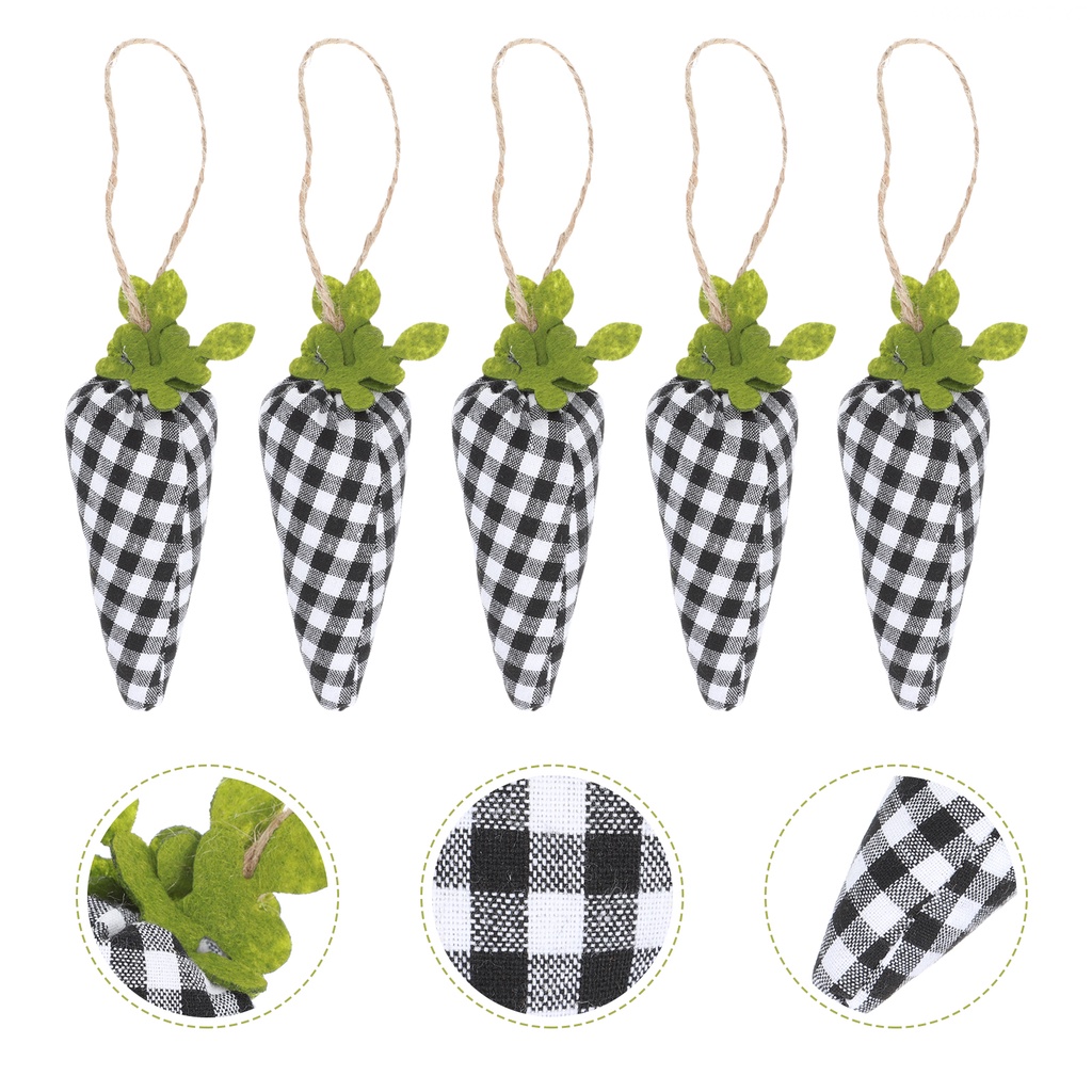 Bộ 5 Cà Rốt Bằng Vải Cotton Kích Thước 20x5cm Dùng Trang Trí