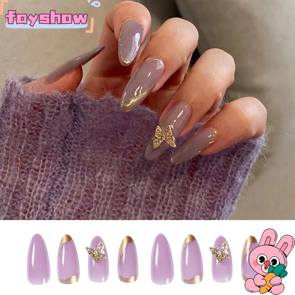 Hộp 24 Móng Tay Giả Che Phủ Toàn Diện Tháo Rời Được