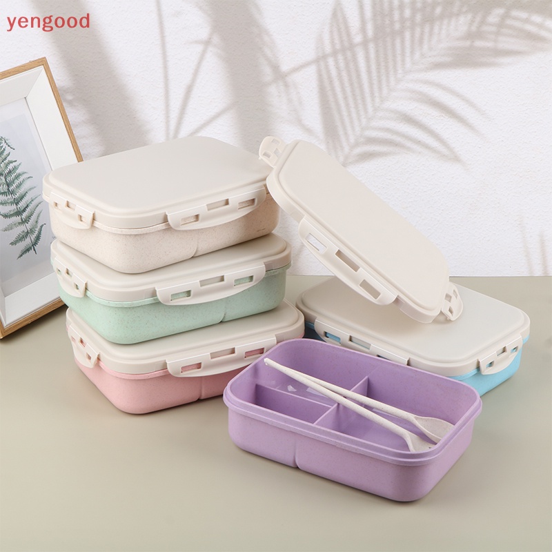 Hộp cơm + Muỗng + Nĩa Bằng Rơm Lúa Mì Dùng Được Trong Lò Vi Sóng / Trường Học / Văn Phòng