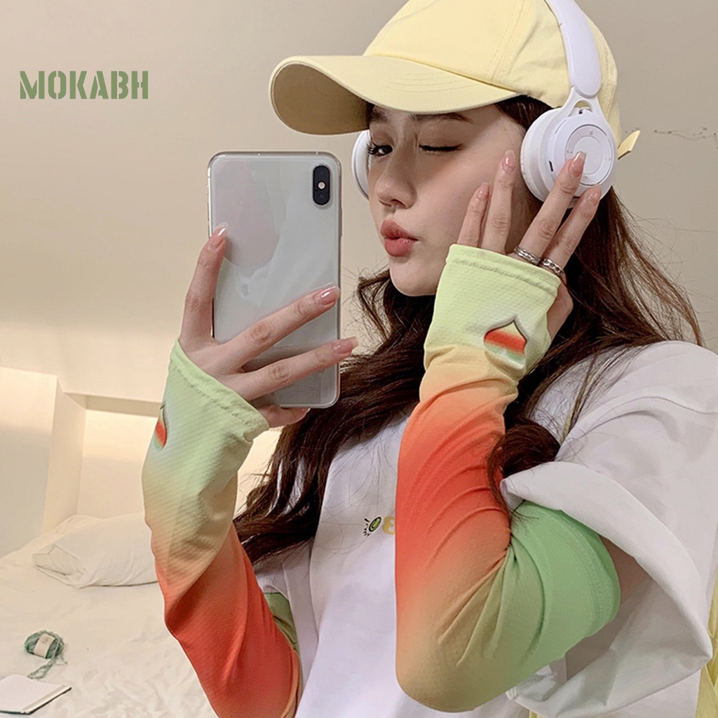 1 Cặp Găng Tay Chống Nắng / Tia UV / Chống Trượt Cách Nhiệt Màu Sắc Tương Phản