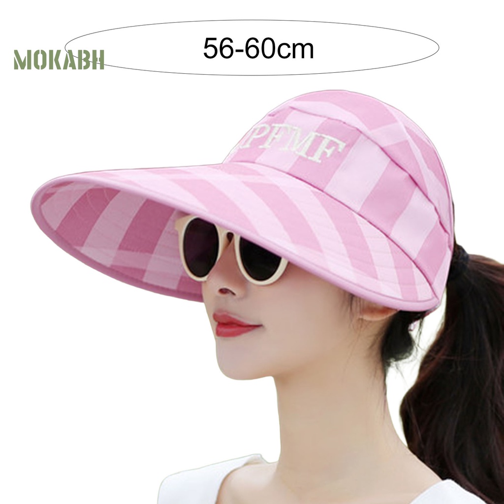 Mũ Vành Tròn Chống Tia UV Thoáng Khí Họa Tiết Sọc Thời Trang Mùa Hè Cho Nữ