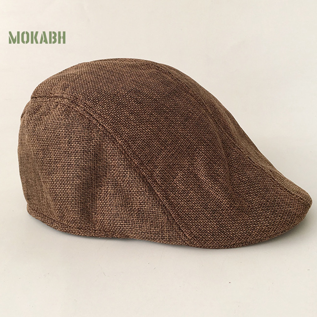 [Mok Abh] Mũ Lưỡi Trai Phẳng Phong Cách Anh Quốc Thiết Kế Tốt Kiểu Phương Tây Cho Nam Mặc Hàng Ngày
