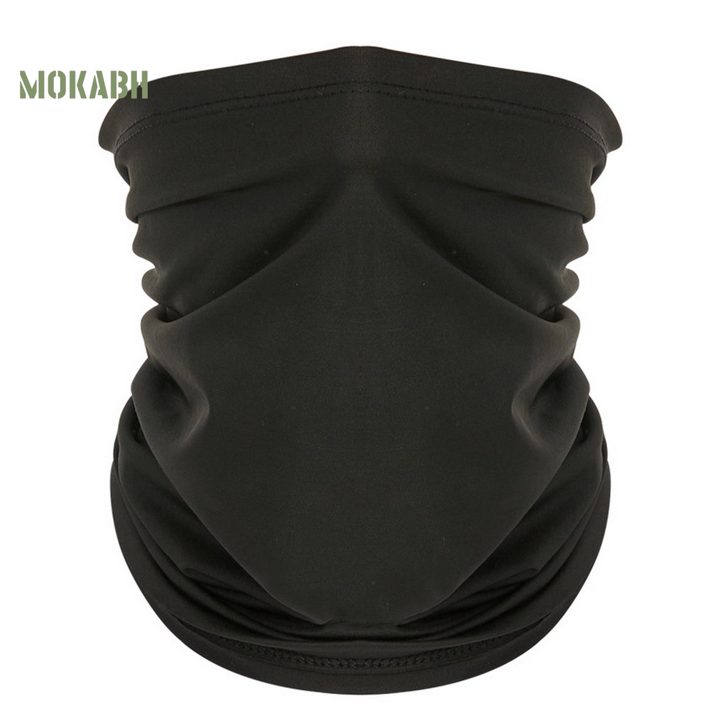 [Mok Abh] Mặt Nạ Vải Co Giãn Thoáng Khí Chống Nắng Chống Gió Màu Trơn Dùng Khi Chạy Xe Đạp
