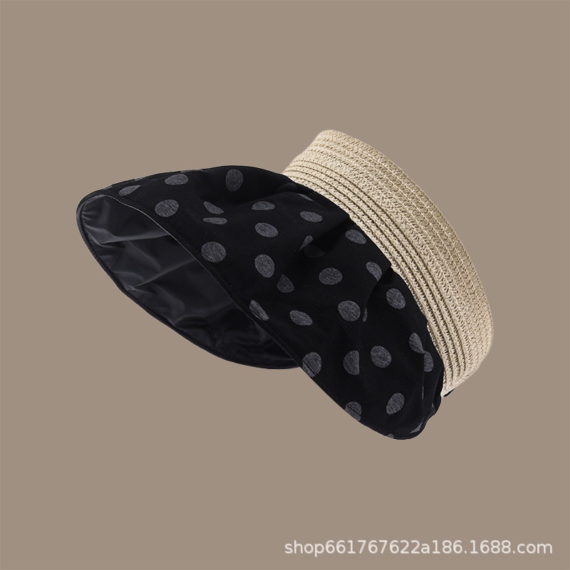 Mũ Rộng Vành Chống Nắng Họa Tiết Chấm Bi Thời Trang Đi Biển Mùa Hè