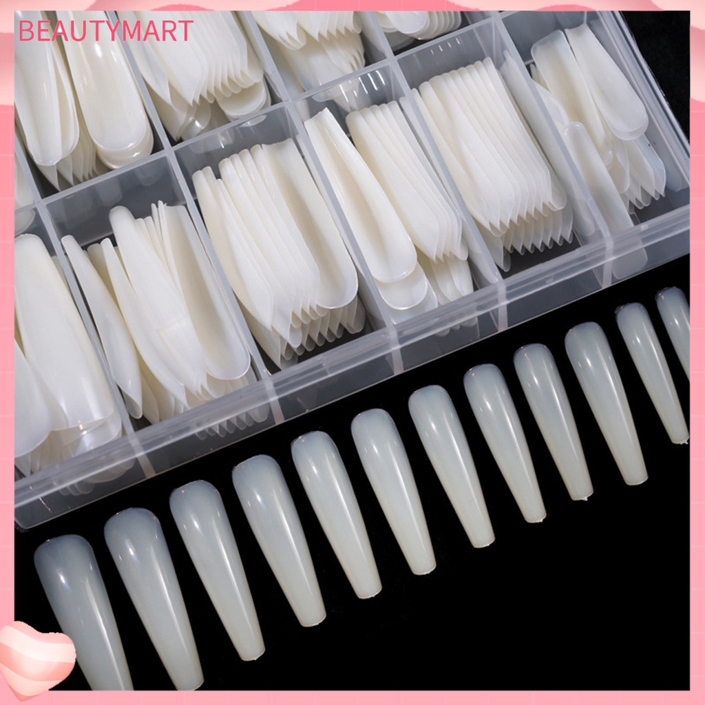 Hộp 240 Móng Tay Nối Dài Nhẹ Nhàng Chống Gãy Toàn Diện Kiểu Pháp Có Thể Tái Sử Dụng