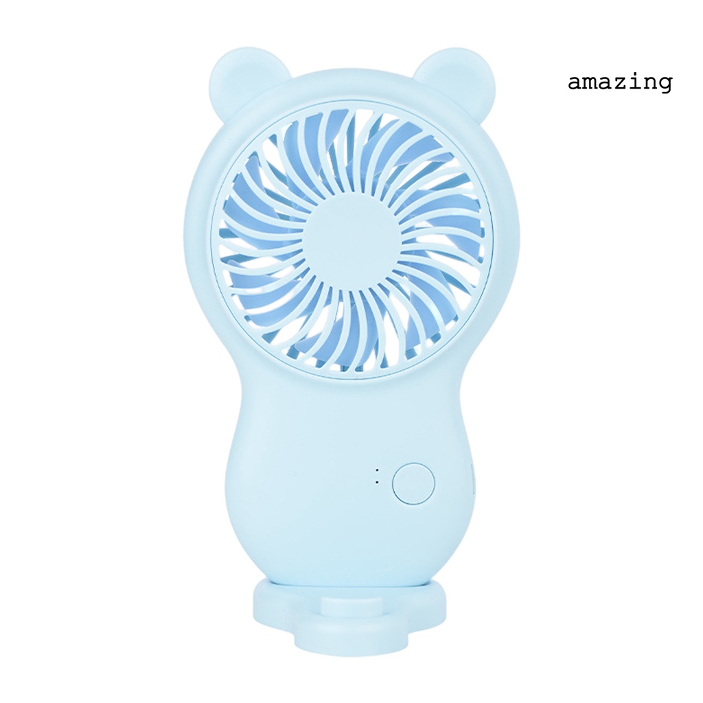 Quạt Làm Mát Mini Cầm Tay Hình Hoạt Hình Gió Thấp Tiếng Ồn Chất Liệu Dày Dặn Có Thể Sạc Lại