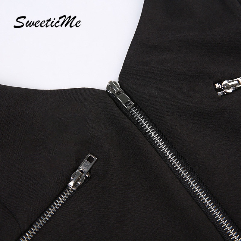 Áo Tank Top Hai Dây Cổ Chữ V Dáng Ôm Phối Khóa Kéo Thời Trang Đường Phố 2023 Cho Nữ