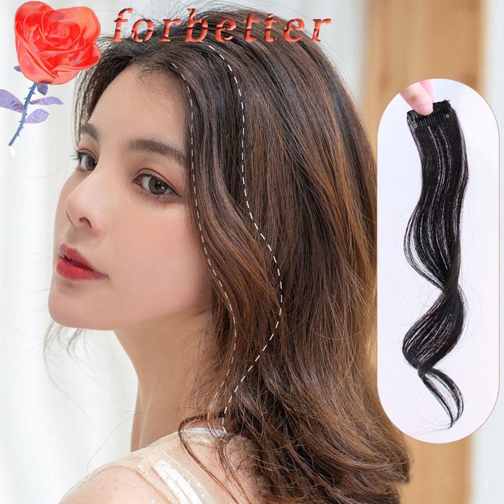 Forbetter Tóc Giả Kẹp Trán Bằng Sợi Tự Nhiên Cách Nhiệt Màu Đen Chất Lượng Cao Hàng Ngày Cho Phụ Nữ Trung Niên