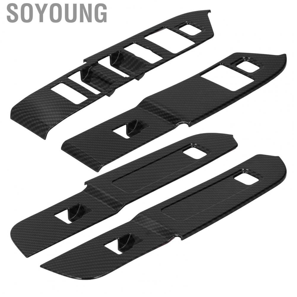 Soyoung 4PCS Window Lift Panel Switch Frame Carbon Fiber Color Replacement for Land Rover Defender 2020 Left Hand Drive