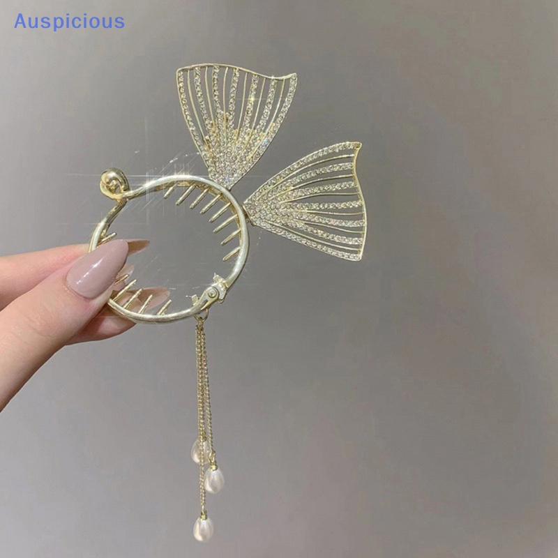 Kẹp Tóc Đuôi Ngựa Đính Đá Phối Tua Rua Thời Trang Cho Nữ