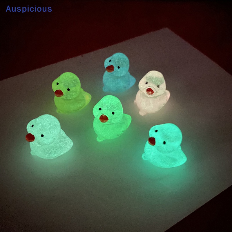 Set 2 Mô Hình Chú Vịt Mini Bằng Nhựa Resin Dạ Quang Trang Trí Tiểu Cảnh / Sân Vườn