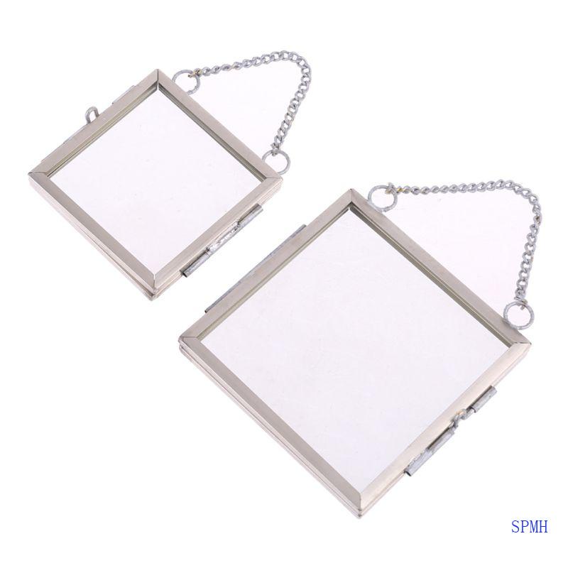 Khung Ảnh Treo Kính Bằng Kim Loại Hình Hoa Trang Trí Nhà Cửa DIY