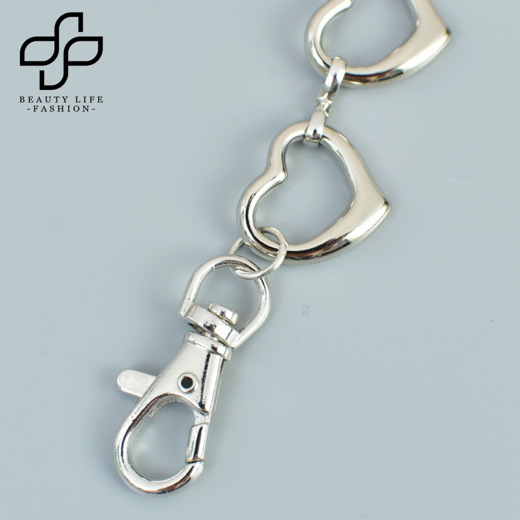 Dây Xích Thắt Lưng Mạ Bạc Bóng Cao Thanh Lịch Gợi Cảm Trang Trí Hình Trái Tim Cho Nữ Mặc Hàng Ngày