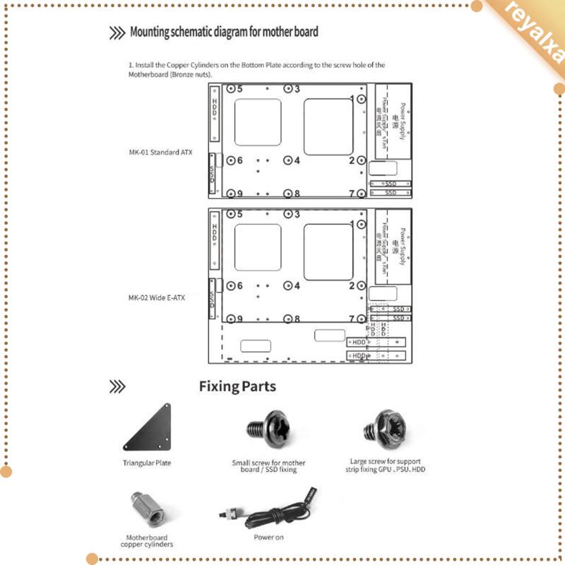 [Reyalxa] Giá Đỡ Bo Mạch Chủ Máy Tính Bền Bỉ Mở Khung Đồ Họa GPU