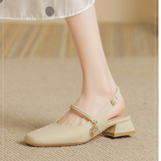 Giày Sandal Cao Gót Đế Dày Phong Cách Retro Anh Quốc