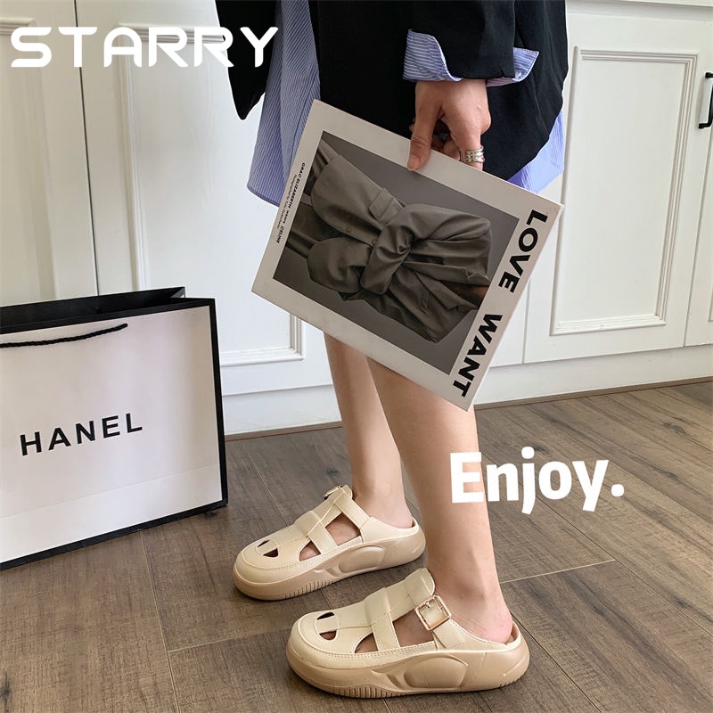 STARRY sandal nữ dép quai hậu nữ dép nữ đế cao dép bánh mì 2023NEW 060513