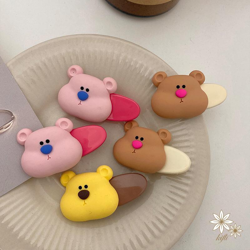 Kẹp Tóc Mái Ngang Hình Gấu Màu Sắc Ngọt Ngào Dễ Thương Cho Nữ