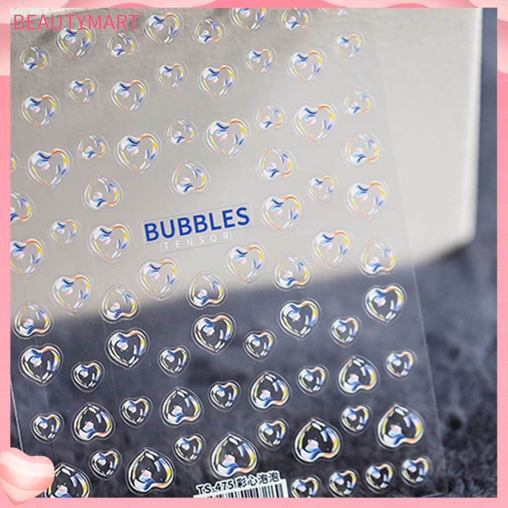 Miếng Dán Trang Trí Móng Tay Trong Suốt Siêu Mỏng Họa Tiết Bong Bóng 5D