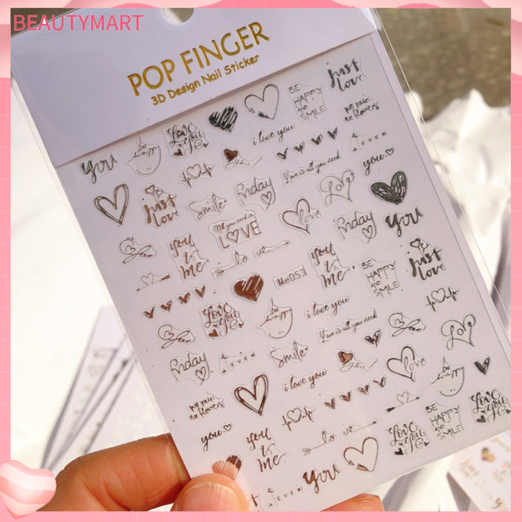 Miếng Dán Móng Tay Hiệu Ứng 3D Không Phai Màu Tạo Hiệu Ứng Tuyệt Vời Lãng Mạn