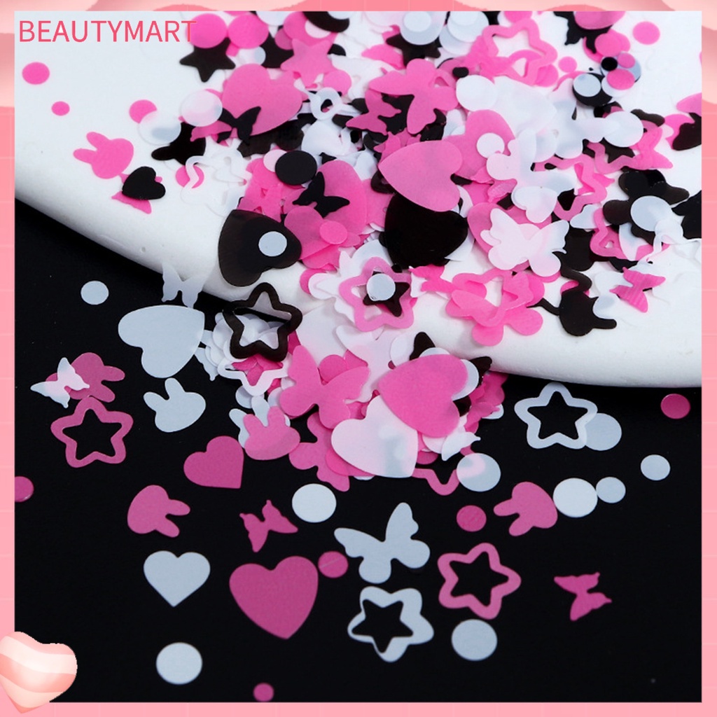 1 Hộp 1 Hộp Kim Tuyến Tròn / Bướm / Ngôi Sao / Trái Tim Trang Trí Móng Tay Nghệ Thuật