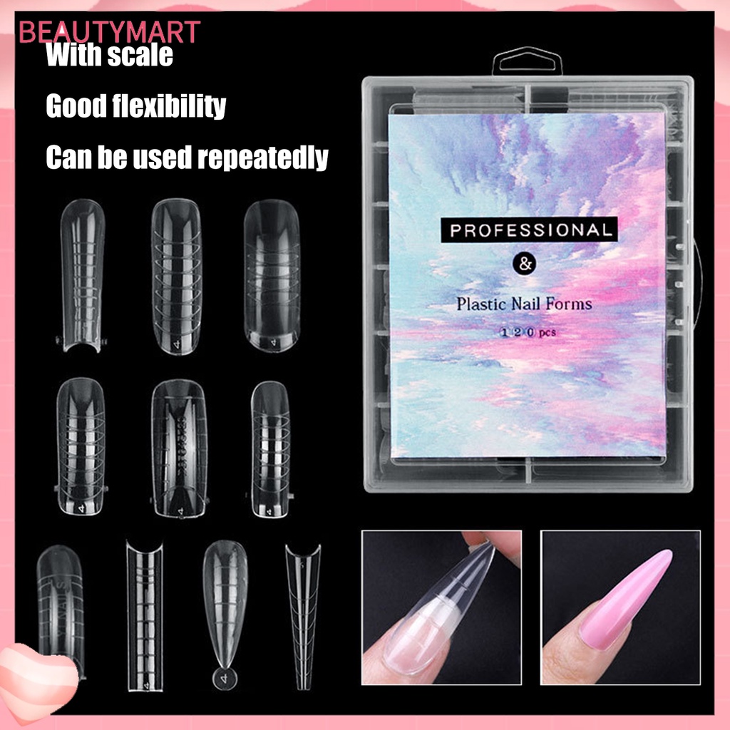 Set 120 Khuôn Nối Dài Móng Tay Trong Suốt Nhanh Chóng