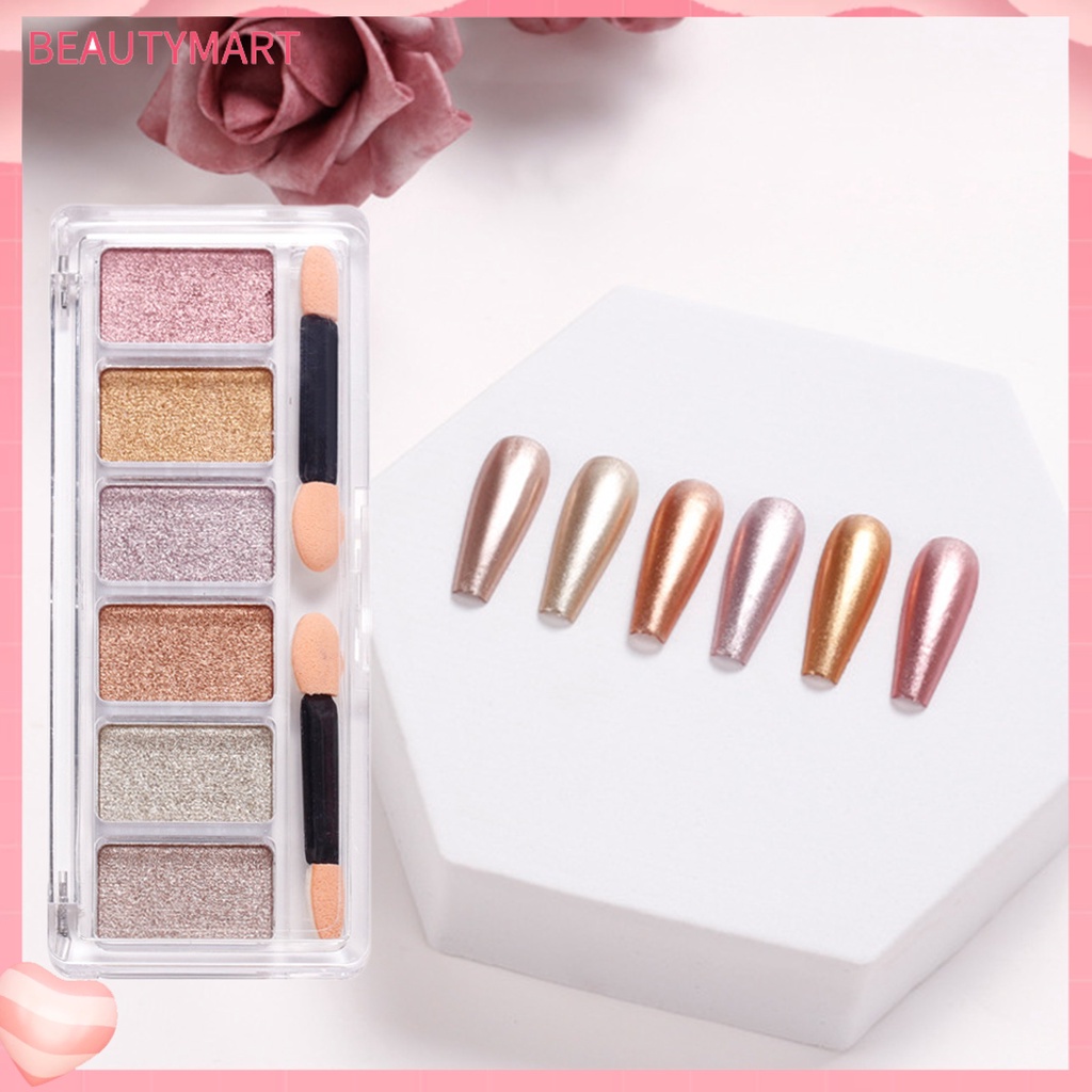 Bột Trang Trí Móng Tay 6 Trong 1 Kết Cấu Mịn Màng Thân Thiện Với Môi Trường Dễ Sử Dụng