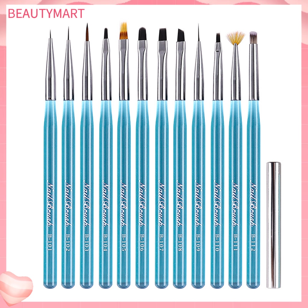 1 Bộ Cọ Vẽ Móng Tay Bằng Nhựa Lông Mềm Siêu Nhẹ Chống Chảy Xệ Có Thể Tái Sử Dụng